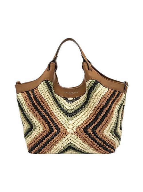 borsa donna dua media in paglia intrecciata multicolor Gianni Chiarini | BS 12189 DIAMIXWILLOW